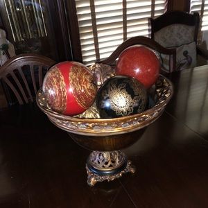 Decorative Bowl with 5 Orbs